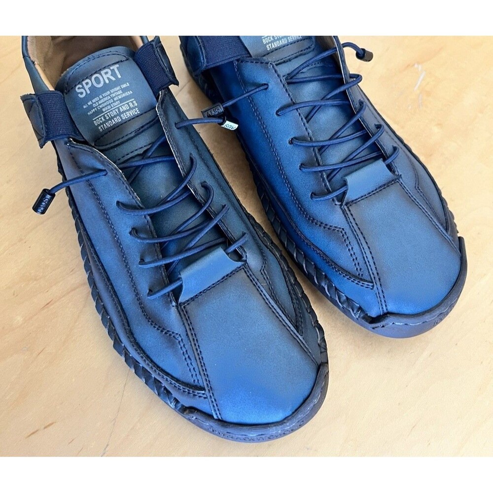 Women Sport  Blue 100% Caoutchouc Shoes Soft Loafers Orthopedic size 40 USA